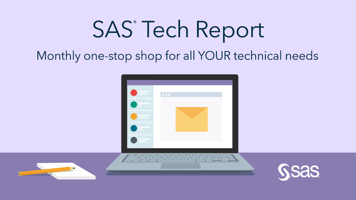 SAS_Cares's tweet photo. #SASusers have you heard about our SAS Tech Report newsletter? Designed for all skill levels, you'll get #SAStips and tricks, thought-provoking examples, videos and more. Register and learn more today!  https://t.co/8BPXaHvNPL https://t.co/8fVpOVNgpO