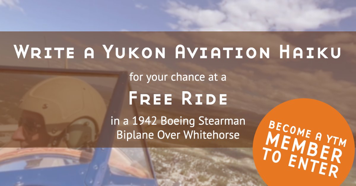 🛩️ Would you like the opportunity ride in the Rilla Martha II, an open-cockpit 450hp 1942 Boeing Stearman (C-GUA) over Whitehorse?

👉 Learn more: goytm.ca/fly-haiku/

#WhitehorseYukon #Yukon #ExploreYukon #YukonAviation #MembershipDrive #YukonMuseums #MuseumLife