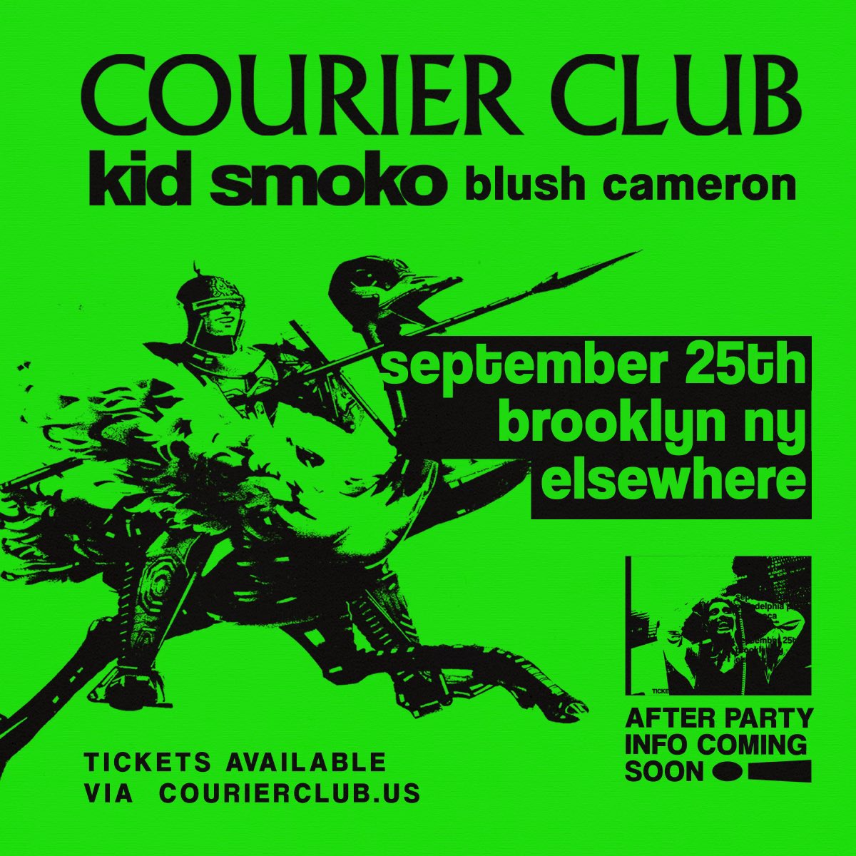 kid_smoko's tweet image. WE’RE DOING 2 SHOWS ON THE EAST COAST WITH @notcourierclub NEXT MONTH! 

9/18 in Philly @ Philamoca: eventbrite.com/e/courier-club…

9/25 in Brooklyn @ Elsewhere: dice.fm/event/r7pwr-co…