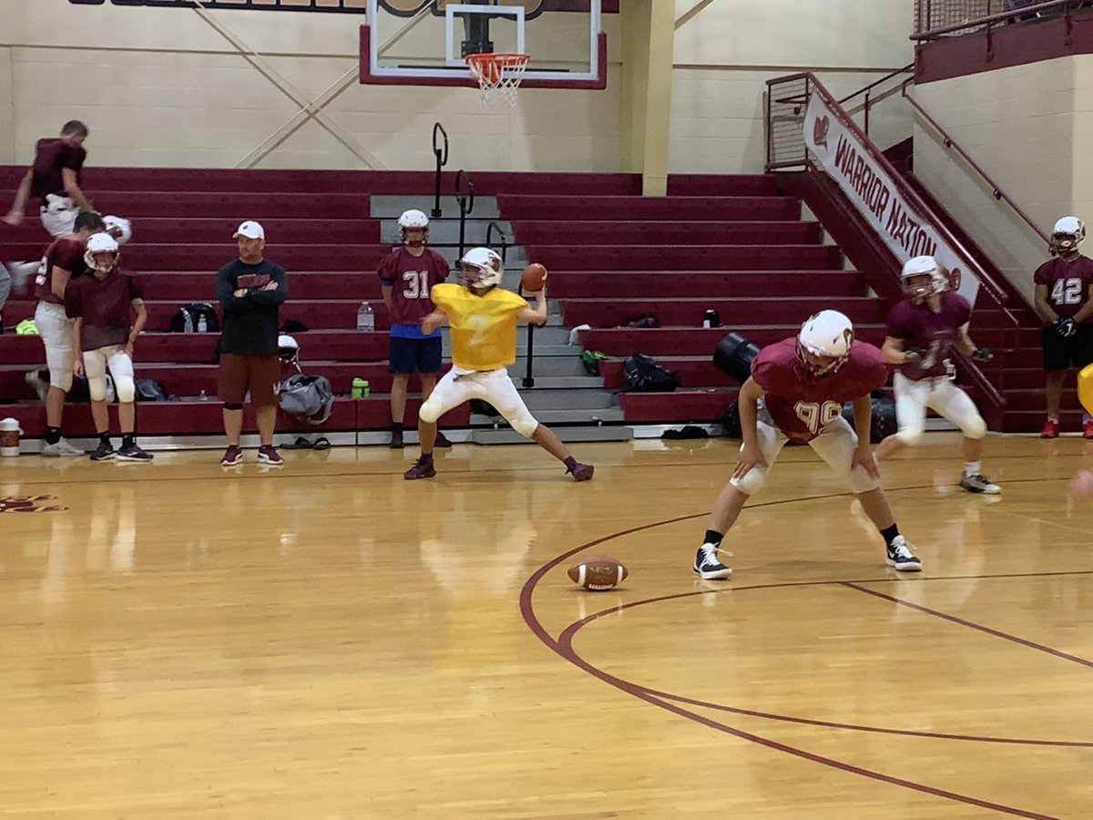 RyanDecker_'s tweet photo. I 100% blame @GaudetWeather for it raining/lightning in Morgantown and pushing the Trinity football team inside today. 
#wvprepfb https://t.co/ahplZ1Z0Va