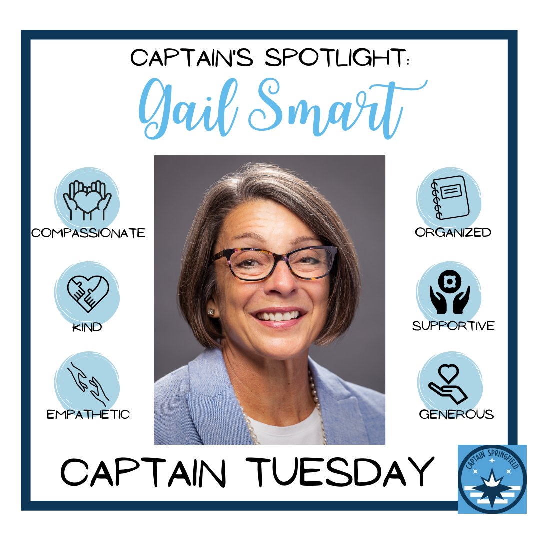 CaptainSGF's tweet photo. Happy #CaptainTuesday where we celebrate some of the many people in #417Land deserving of the #CAPSGF cape! Today-Gail Helms Smart!! Thank you for your kindness, work, & commitment to our city! We are so lucky to have you in #SGF! https://t.co/wWDfLlrZFT