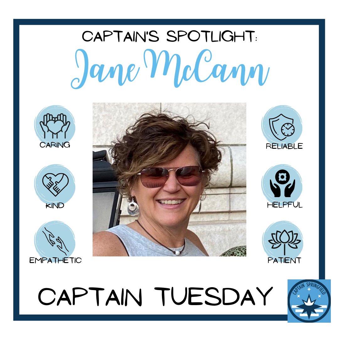 CaptainSGF's tweet photo. Happy #CaptainTuesday where we celebrate some of the many people in #417Land deserving of the #CAPSGF cape! Today-Jane Wiley McCann with Greenwood Laboratory School! Thank you for your kindness, work, & commitment to our city! We are so lucky to have you in #SGF! https://t.co/R4aismI3WY