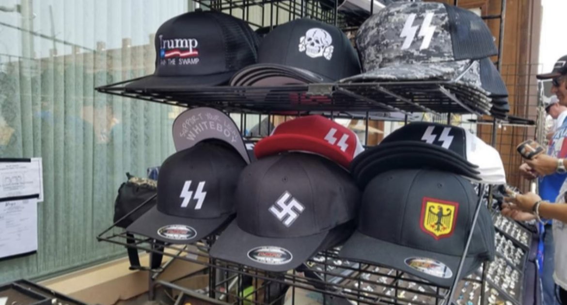 Just a small sampling of the style statements being peddled at #Sturgis2021. #SturgisRally #Sturgis #SturgisBikeRally #MAGAts #MAGAt #TrumpNazi #Nazi #Nazis #HiFromSD