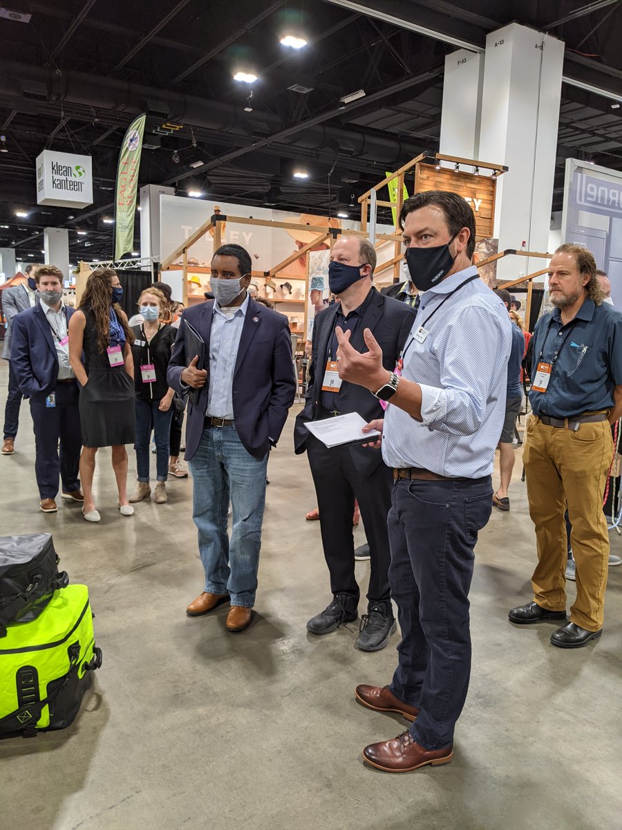 GovofCO's tweet photo. Stopped by the Summer @OutdoorRetailer Show today at the Colorado Convention Center with @RepJoeNeguse! The outdoor industry is a big part of Colorado’s booming economy and our Colorado way of life! https://t.co/sD595giIdo