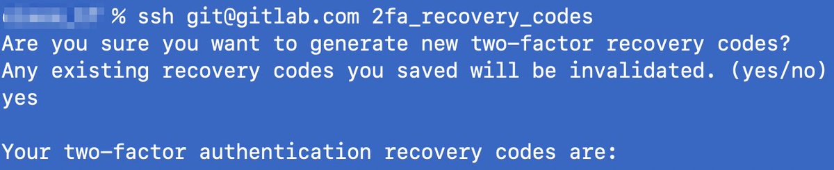 petecj1970's tweet image. Fun fact: When you forget which 2FA phone app you used to secure your @gitlab account, you can generate a recovery code in a project you&apos;ve already authenticated using your SSH keys.  Thanks for making this idiot proof for me today @gitlab docs.gitlab.com/ee/user/profil…