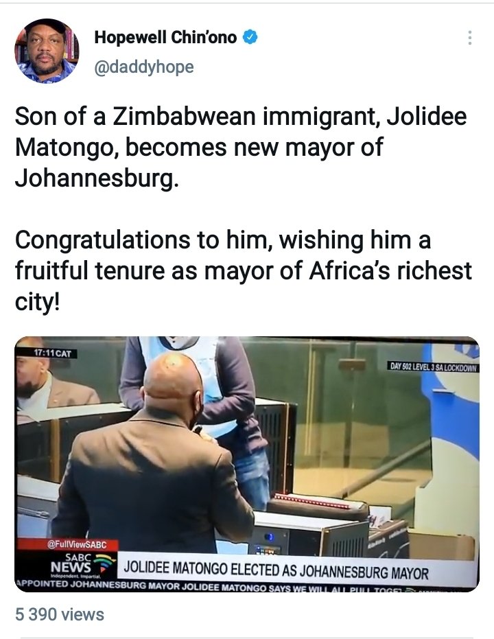 Major1_ZA's tweet photo. Really our was also asking myself why would ANC elect a Zimbabwean to fix Johannesburg that is already filled by foreign nationals who does not respect our laws? #WeRejectMayorOfJHB https://t.co/IeYME6VPnG