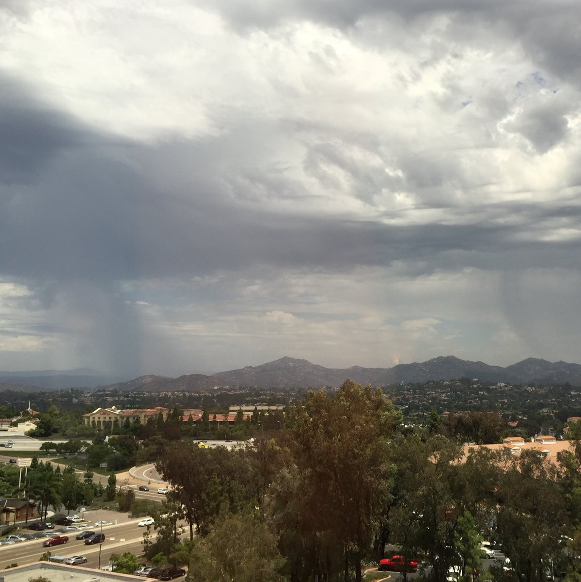 NWSSanDiego's tweet photo. RAIN SUMMARY: A strong storm over Palomar Mountains produced 1.77" today, the highest in SoCal. Elsewhere, a storm over the Apple Fire Burn Scar in the San Bernardino County mtns produced 0.44" at Raywood Flat. Here's a link to the rain totals:  https://t.co/THQYb99jeU #cawx https://t.co/BIKPfFV9Sx