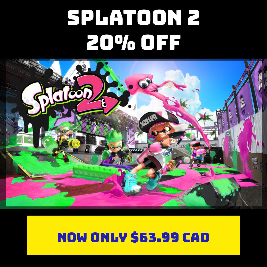 Get these today!!! As these deals expires tomorrow!! Fire Emblem Warriors and Hyrule Warriors are both 30% and both cost $55.99CAD. Now Splatoon 2 is 20% off with the cost of $63.99CAD. Snatch these quickly!! #Splatoon2 #FireEmblem #Zelda
