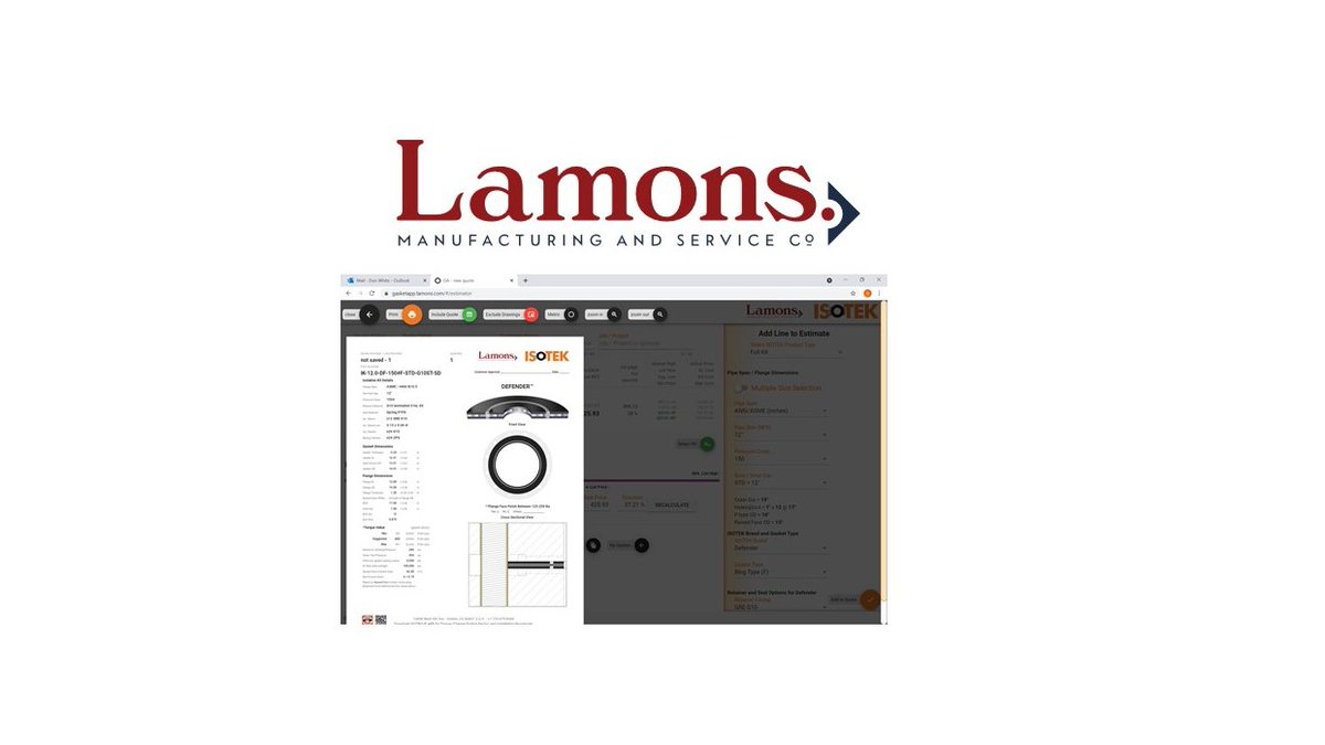LamonsIsotek's tweet photo. Lamons launches new logo as company looks to expand and grow into new markets.  New logo is now being used on ISOTEK gaskets, box labels and engineered drawings.  #Lamons #LamonsIsotek #FlangeIsolation https://t.co/FIBdK86zhb