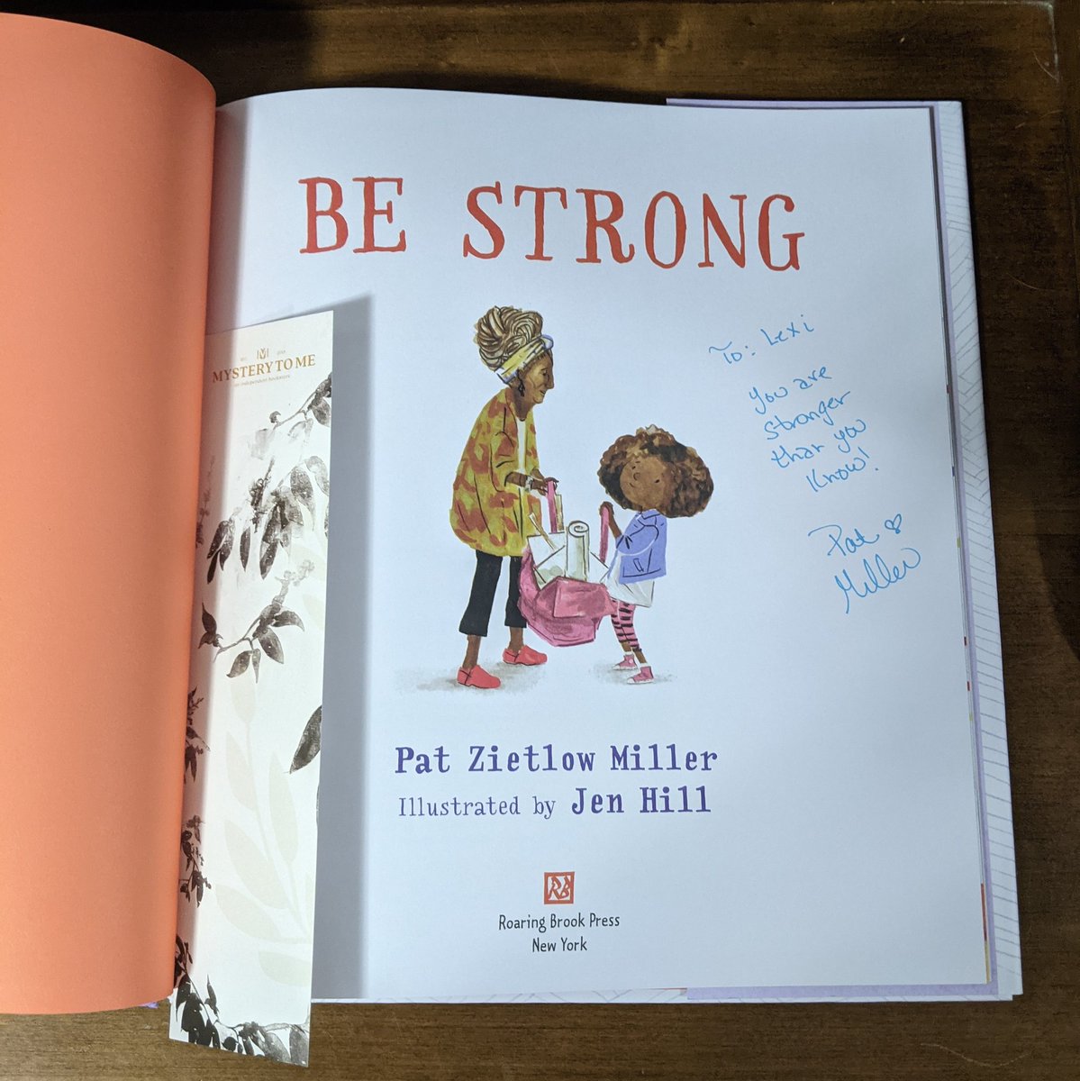 samanthacora's tweet photo. My littlest niece LOVES books by Pat Zietlow Miller, so for her 2nd birthday this summer we gifted her two more: REMARKABLY YOU and BE KIND. Today, I was thrilled to pick up her Christmas gift: BE STRONG. Thanks, @PatZMiller and @MysterytomeT! Lovely story and beautiful art! https://t.co/qSKAehh5nk