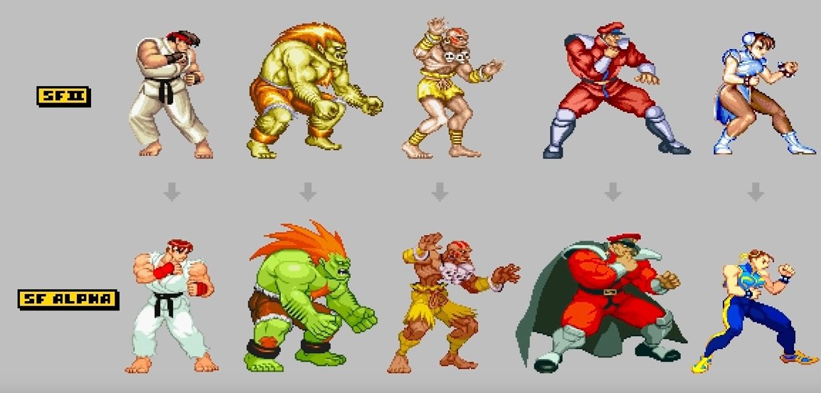 Street Fighter II Characters Evolution 