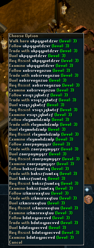 EagleRS3's tweet photo. Here we go W61, still infested with bots. @JagexTyran @RuneScape @jagex https://t.co/9AwZbkECoa