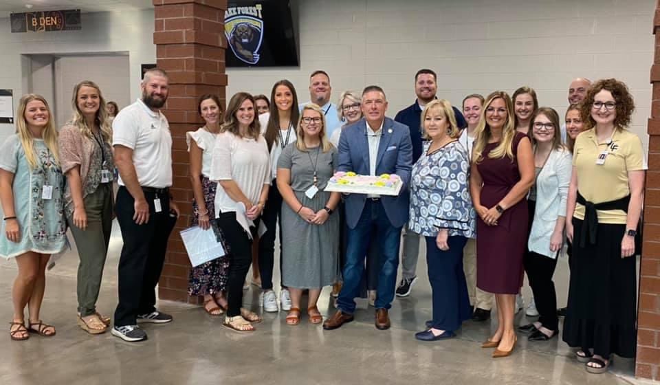 We are so thankful for our Bradley County Commissioners Tim Mason, Cindy Slater, and Erica Davis and their continual support of The #ForestFamily and an extra special thanks for the delicious cake! #BetterThanEver #ChampionCulture