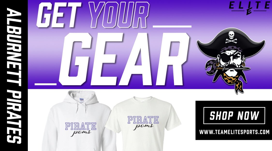 Pirate fans, our apparel store is now live!! Go check it out and help support the Poms team!              stores.teamelitesports.com/alburnett_danc…