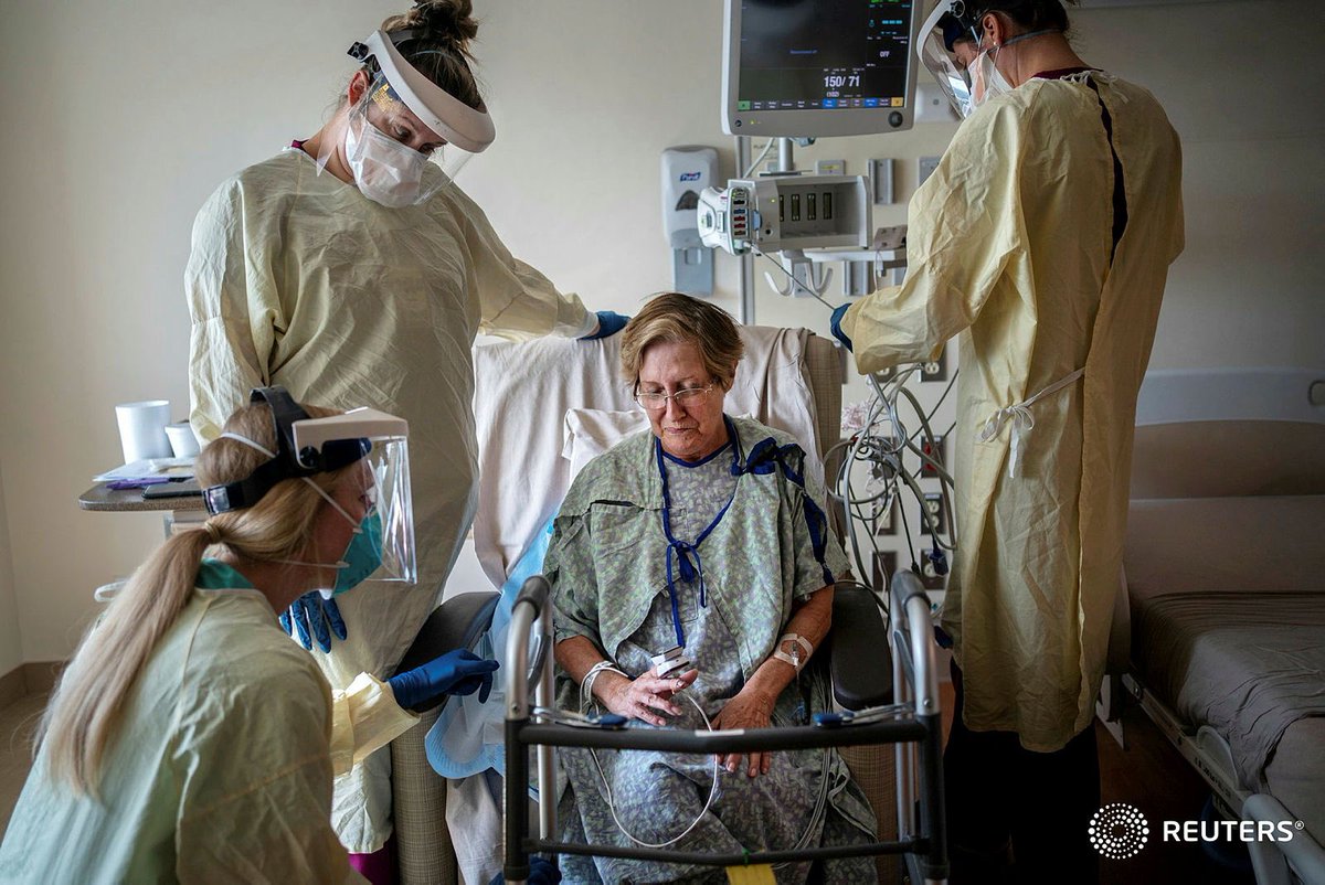 corinne_perkins's tweet photo. Joan Bronson, of Chalmette, Louisiana, is treated for COVID-19 at the Ochsner Medical Center in Jefferson Parish, Louisiana. Photo by Kathleen Flynn https://t.co/n3Gr9oujaY