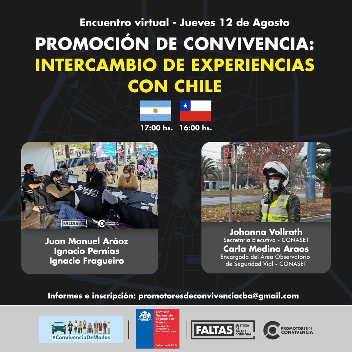 📣 Todos invitados al Segundo encuentro virtual sobre: “Promoción de Convivencia: Intercambio de experiencias con Chile🇨🇱🇦🇷”, organizado por el Programa de Promotores de Convivencia de <a href="/FaltasCba/">Justicia de Faltas Córdoba</a> .

¿Cuándo y cómo participar? 👇