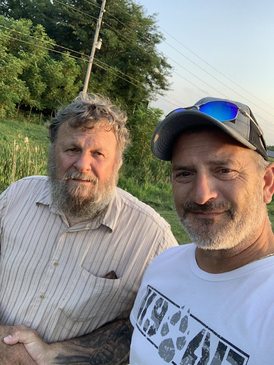 Met a true gentleman today.  Stopped to pay my respects to Indiana Trooper Rich who was shot and killed over 10 years ago.   This is Mr Rassner who has maintained the sight since that day. A true American   #K9Ali and I say thank you sir