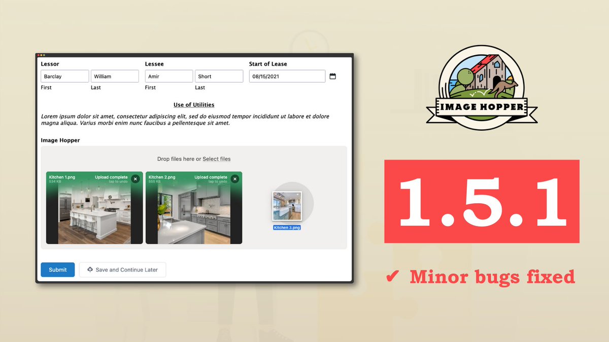 imagehoppergf's tweet image. 📣 Image Hopper 1.5.1 has been released which fixes a bug with multi-form navigation and the Save and Continue feature. We also added more log information to help with debugging. Visit imagehopper.tech and try it out for yourself! #WordPress #ImageHopper