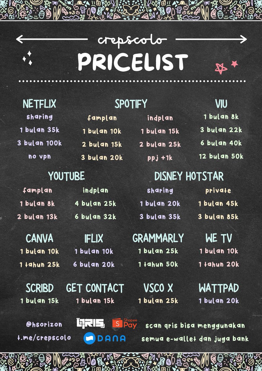 ORDER / GARANSI KE WA YAA, WA ADA DI BIOO. MAACIIWW

ini pricelistnya yaaa