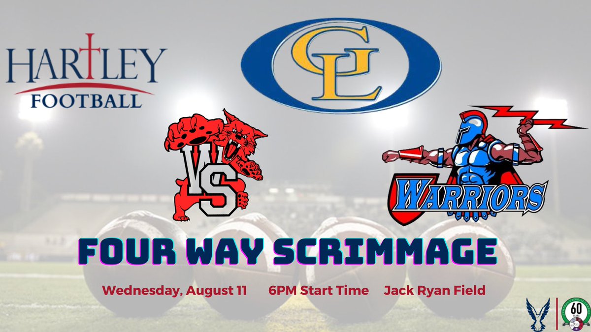 HartleyFootball's tweet photo. Final Scrimmage Wed Night! Hawks host @warriors_ea @gahannafootball and @WSHSWildcatsFB at #JackRyanField
@JohnsonsIceCrm and Erins Lunch Box will be on site with food trucks!
#LeaveNoDoubt #MasterTheMoments #EverythingMatters #WeNeedEachOther #LiveTheCulture https://t.co/lGQiaRnojS