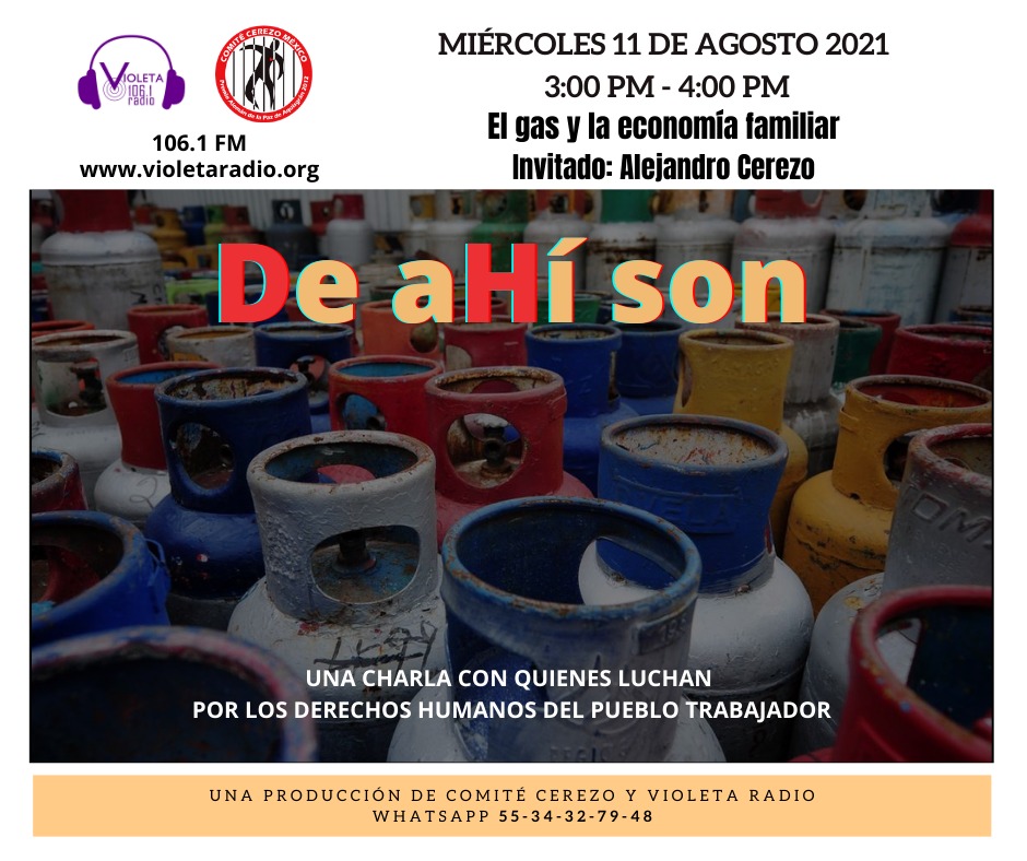 Cómo cada miércoles, mañana nos escuchamos a las 3pm para charlar sobre la crisis del gas y cómo nos afecta en la economía familiar... 

#DeaHíSon: Una charla con quienes luchan por los derechos humanos del pueblo trabajador
🟪 106.1 FM
🟪 facebook.com/VioletaRadio