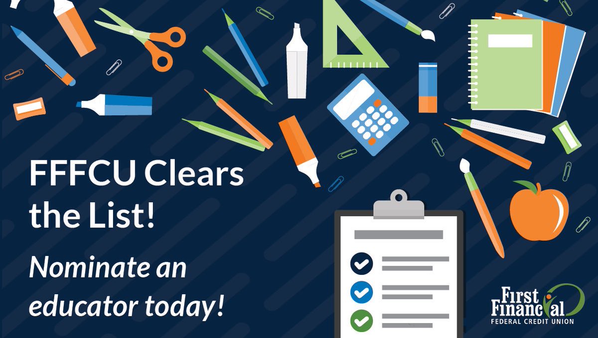 foundationbcps's tweet photo. Know an educator who goes above and beyond? Nominate them to win $100 to spend towards school supplies in honor of @FFFCUofMD #ClearTheList contest!
Nominate here: https://t.co/XKvuRXbaxg
#FFFCUClearsthelist #FFFCUdifference https://t.co/f7sA4cyFp7