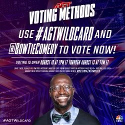 Cheering you on <a href="/BowtieComedy/">ComedianMike Goodwin</a> #agtwildcard