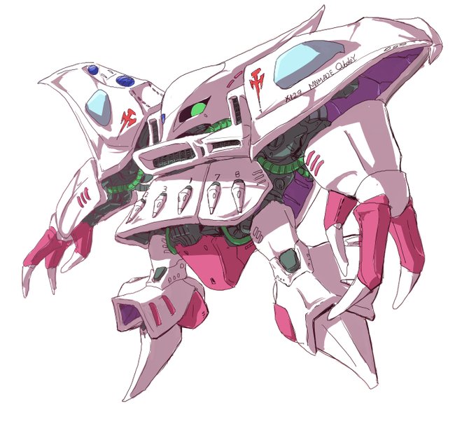 キュベレイ描きました。当時の資料によると一撃離脱の高速戦闘に特化した機体だそうです。そういう機体好きですねえ。 