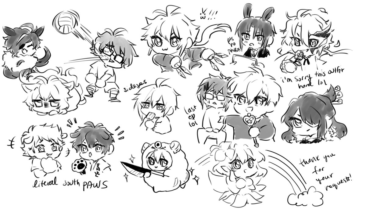 chibis doodle hour, thanks for your requests!! https://t.co/Wpilq6EGxM 