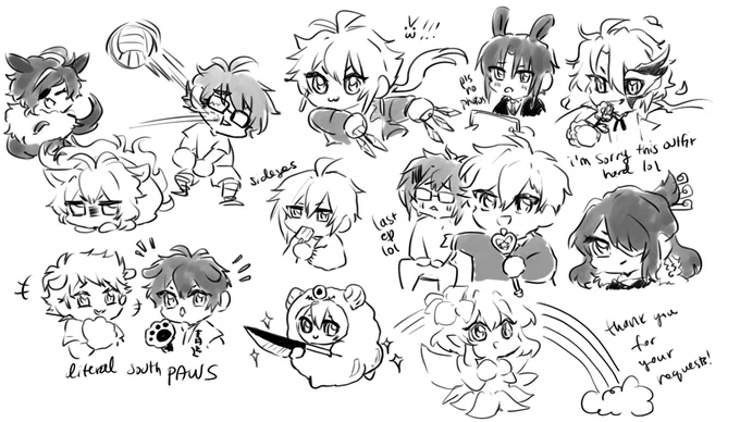 chibis doodle hour, thanks for your requests!! https://t.co/Wpilq6EGxM 