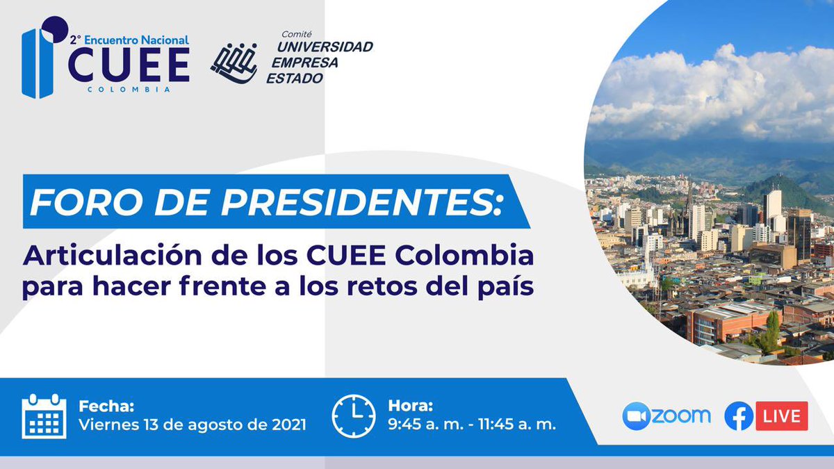 NatyBG12's tweet photo. INVITACIÓN: Foro de Presidentes: Articulación de los CUEE Colombia para hacer frente a los retos del país.

En el marco del 2do. Encuentro Nacional CUEE 

🔗Enlace de inscripción: https://t.co/kV0JY79uSJ

_¡Te esperamos!_ https://t.co/ofEUChCNuG