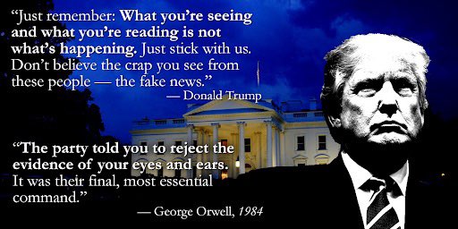 Just_IanC's tweet photo. @CawthornforNC Dear Madison, If you like George Orwell so much, here’s a fun little comparison for you to consider. https://t.co/DLL3ndCjJR