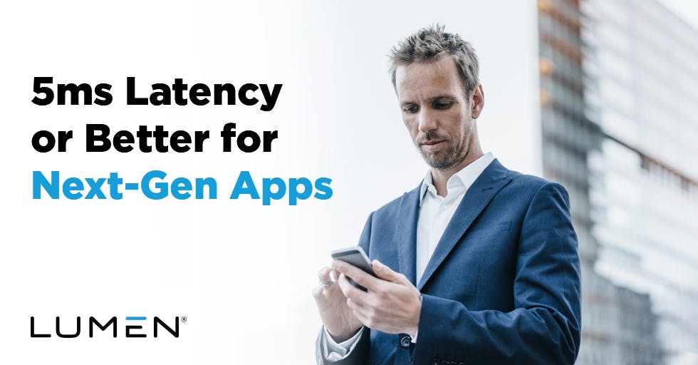 MollyClemen's tweet photo. Apps need performance and speed, they need @Lumentechco high-capacity global #fiber network designed for 5ms of #latency or better. #edgecomputing. #eoe #edgeofeverything Learn more: https://t.co/cPVG313sfb https://t.co/6qqgjfAhj3