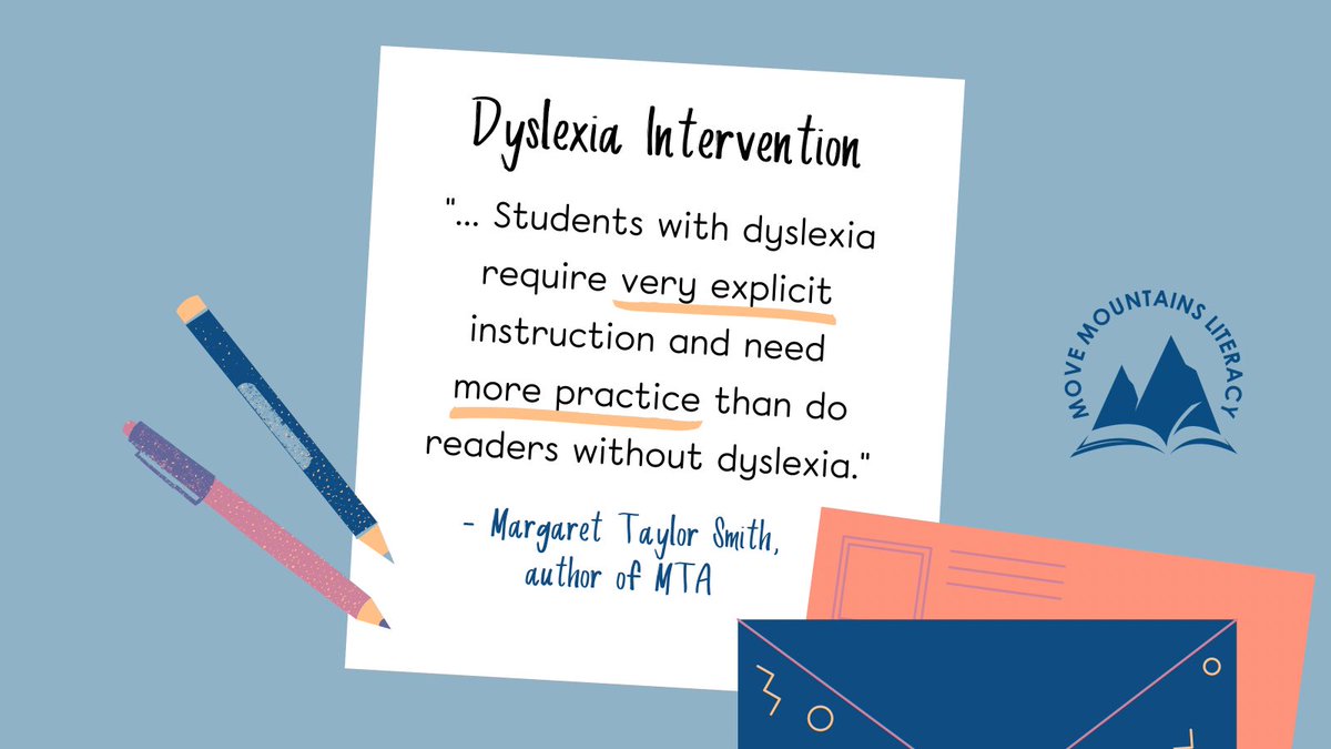 MoveLiteracy's tweet image. Don’t let the word “dyslexia” intimidate you! As someone speaking to you from the other side, learning about dyslexia will prepare you to help struggling readers. I can’t wait to teach you more about dyslexia and dyslexia intervention strategies!
#multisensoryteaching
