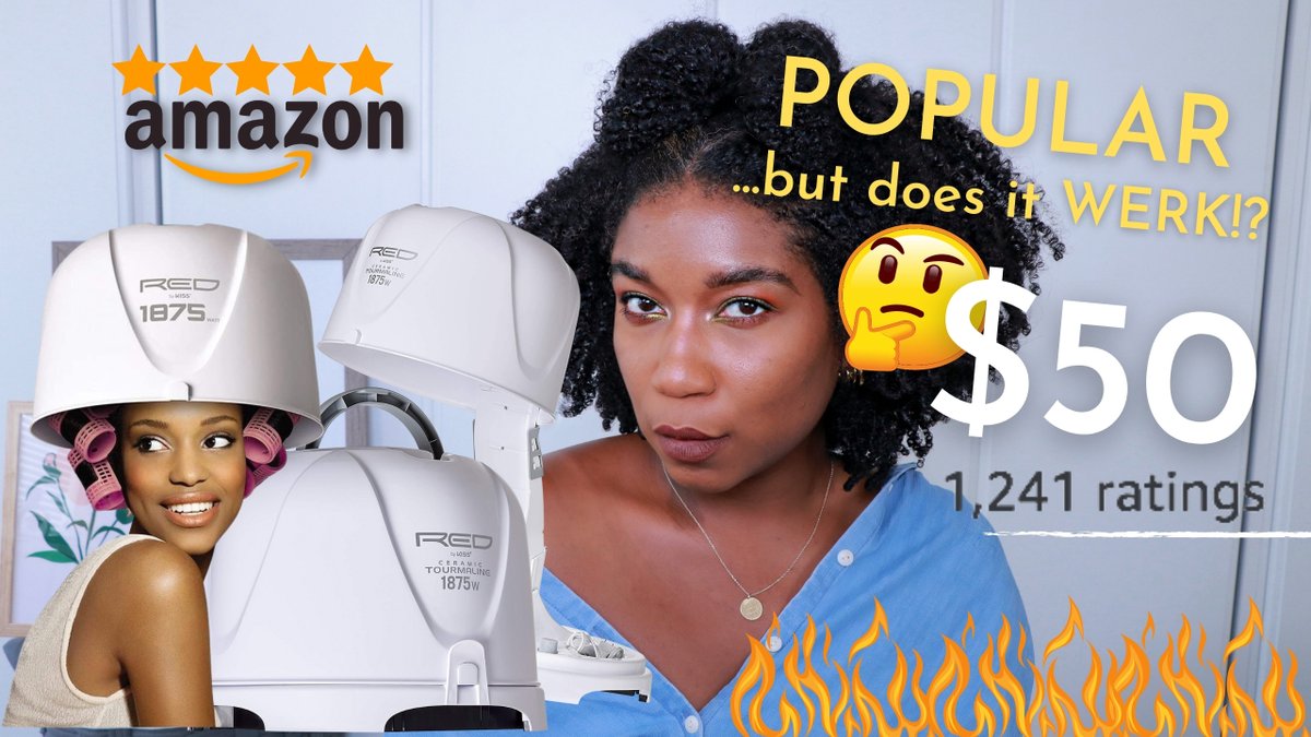 youtube.com/watch?v=ZPP5_o… ...but does it WERK!? Reviewing TOP Rated Amazon Hooded Dryer! Red by Kiss 1875 Watt Hood Dryer 🔥🔥🔥 #naturalhair #naturalhaircare ❤️