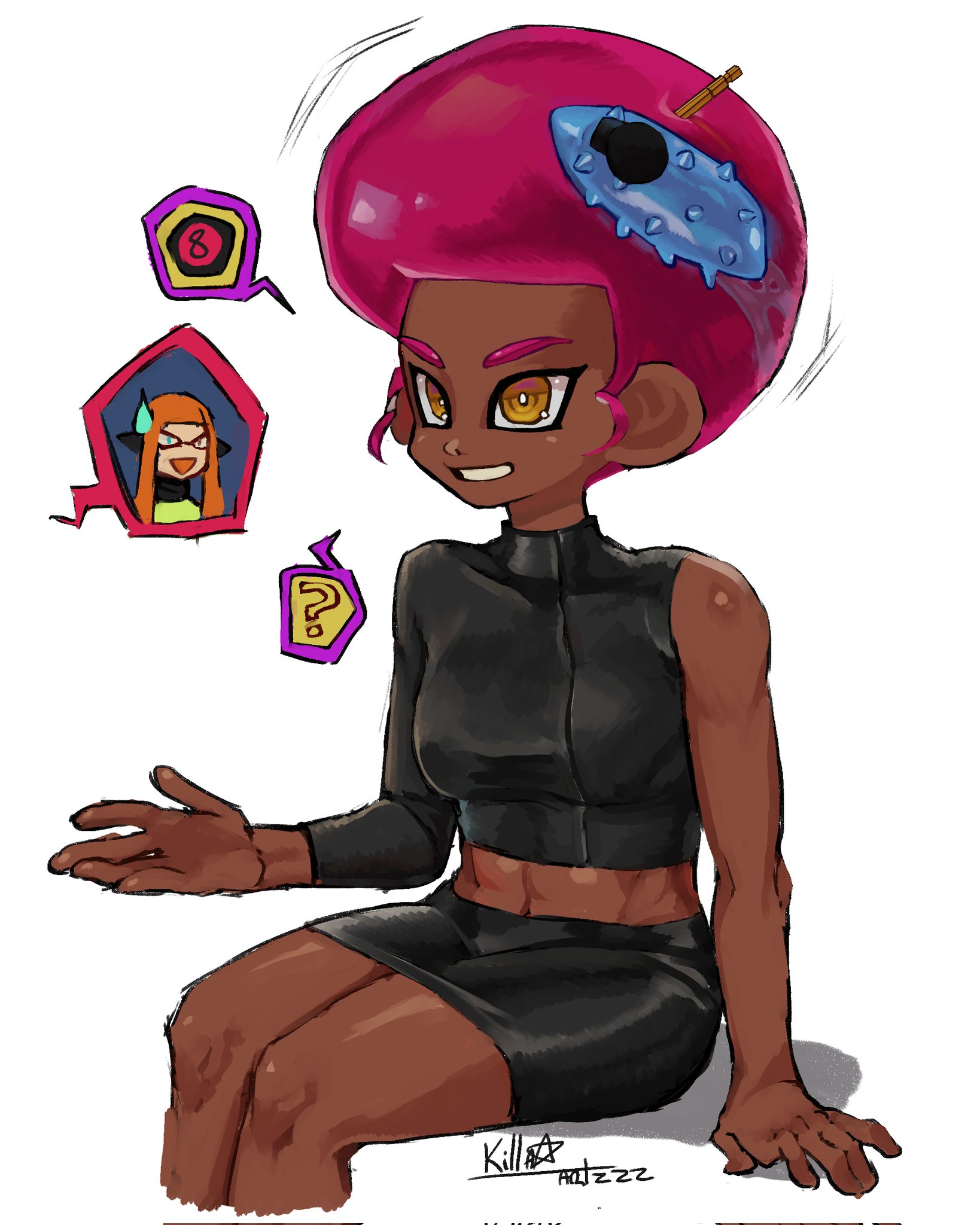 🌫️𝐊𝐢𝐥𝐥𝐚𝐓𝐚𝐪𝐨 🌫️ comms closed on X: ☺️✨Afro fem agent 8✨☺️  #Splatoon #Splatoon2 #agent8 t.coH6yafeU6Hh  X
