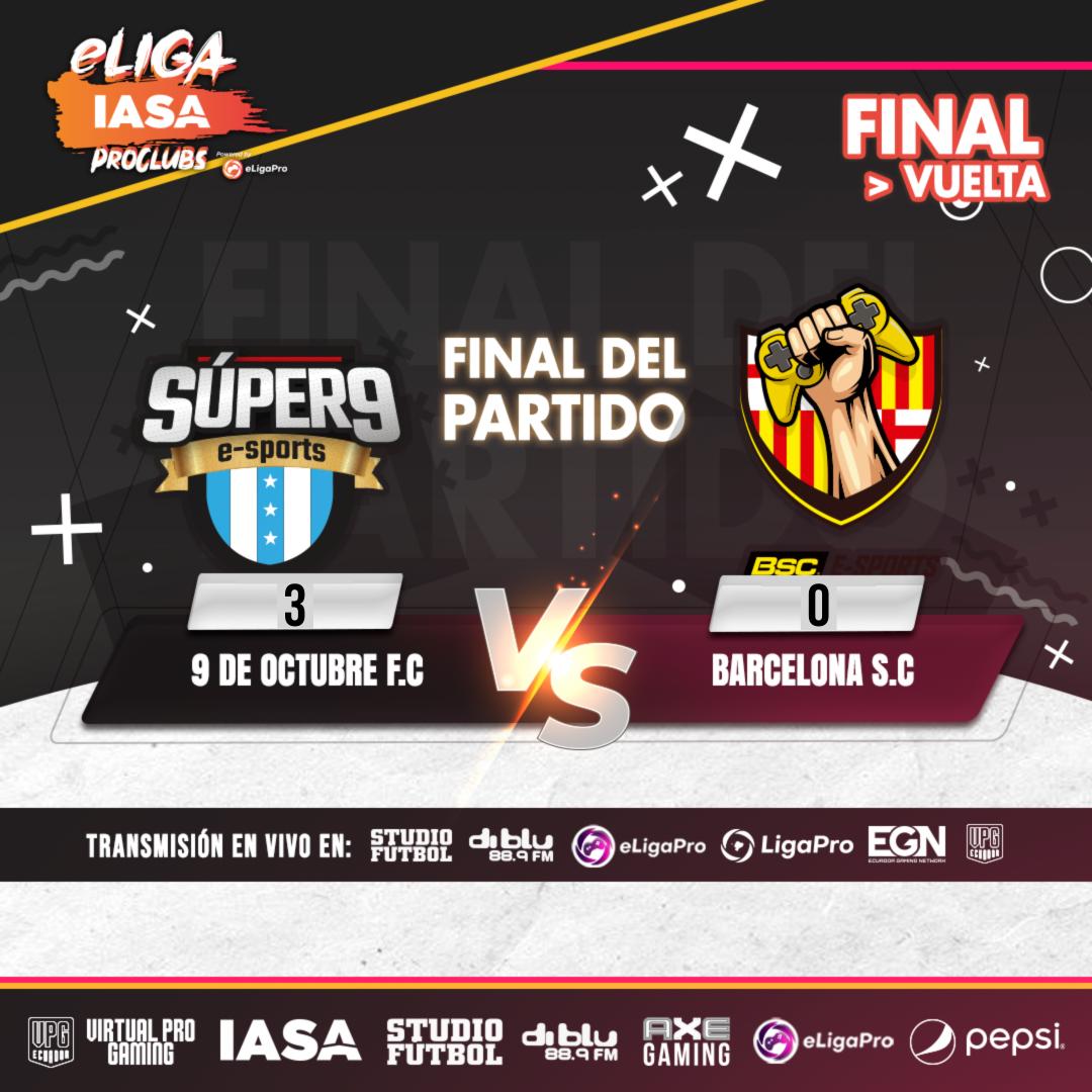eligapro's tweet photo. ¡Final! Por la vuelta de la final #eligaiasaproclubs⚽️🥅
Por la no presentación de @bscesportsecu los del @9deoctubrefc se llevan la victoria por WO.
@radiodiblu @axeecuador @vpgecuador @iasa.ec @ligaproec @pepsiecuador @studiofutbolweb
#JuegoFrescoConAxeIceChill
#AxeGaming https://t.co/8uF608MnBM