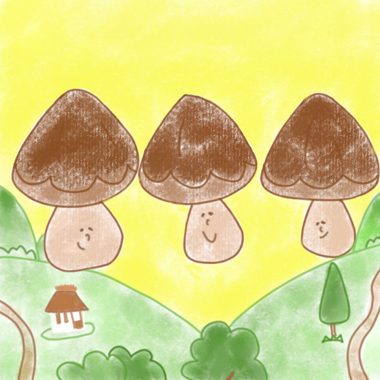 ぷりん きのこの山の日 落書き らくがき お絵描き 絵描きさんと繋がりたい 手書きイラスト イラスト いらすと イラスト グラム イラスト垢 手書き 手書きツイート アナログ絵 アナログイラスト 絵 ゆるい ほのぼの ゆるかわ ゆるいイラスト イラストグラム