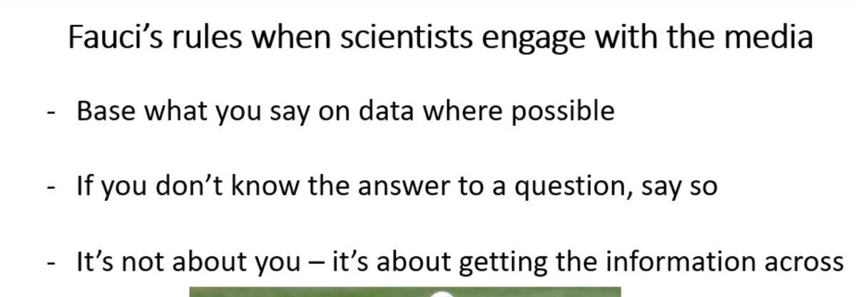 Esther_G_P's tweet photo. Day 3 of #LERUSummerSchool we have the one and only @laoneill111 giving us the #Fauci rules for scientists engaging in the media. Soon talks from @IMMAlab and @jacobjerickson. Exciting! @GraduateTrinity https://t.co/Aogvp2ltHs
