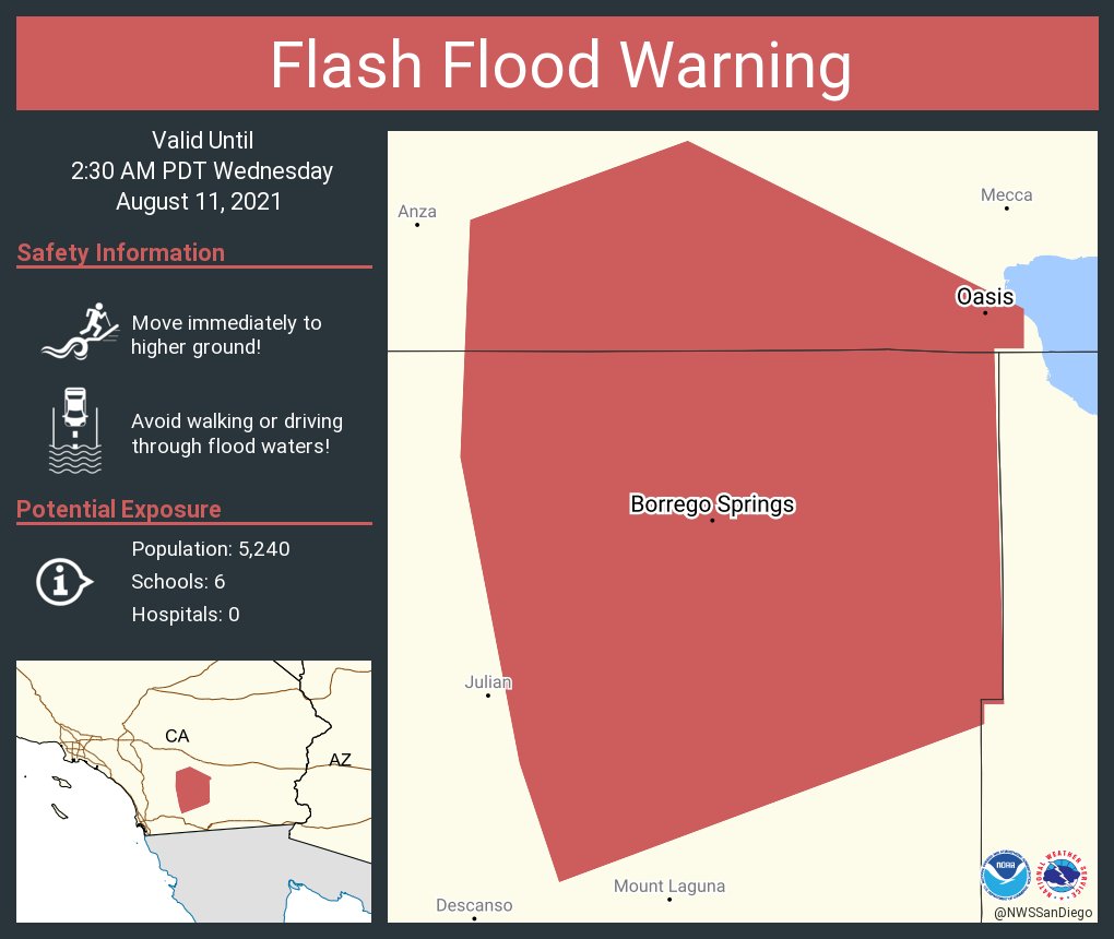 Nws San Diego On Twitter Flash Flood Warning Continues For Oasis Ca Borrego Springs Ca Until 2 30 Am Pdt