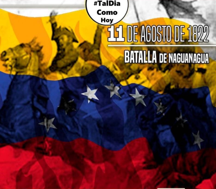 El #11Ago de 1822, se libra la Batalla de Naguanagua, donde las fuerzas patriotas al mando del Coronel Juan José Rondón, héroe de Queseras del Medio y Pantano de Vargas, vencen a las fuerzas realistas #PuebloVictorioso