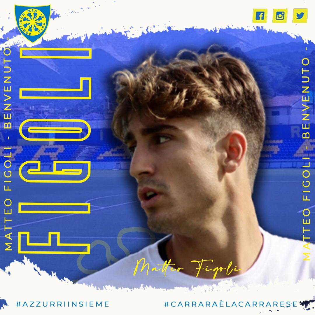 CarrareseCalcio's tweet photo. 💛💙
Nuovo arrivo in casa Carrarese. Diamo il benvenuto al centrocampista classe 2000 Matteo #Figoli! 👊🏻
#AzzurriInsieme https://t.co/u6jEt88yQ2