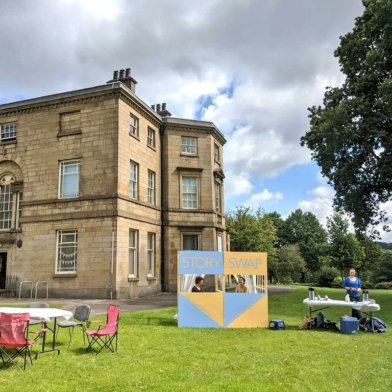 Missed yesterday's Story Swap? Don't panic! @TheBareProject will be back collecting stories in Hillsborough Park again next Tues 17 Aug, 11am-4pm. We're also running some fun &amp; free creative heritage activities in the walled garden this Sat 14th Aug, 10am-2pm. All ages welcome!