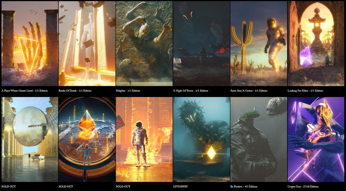NFT artwork collection available on cryptoofficial, foundation, makersplace, rarible, knownorigin.