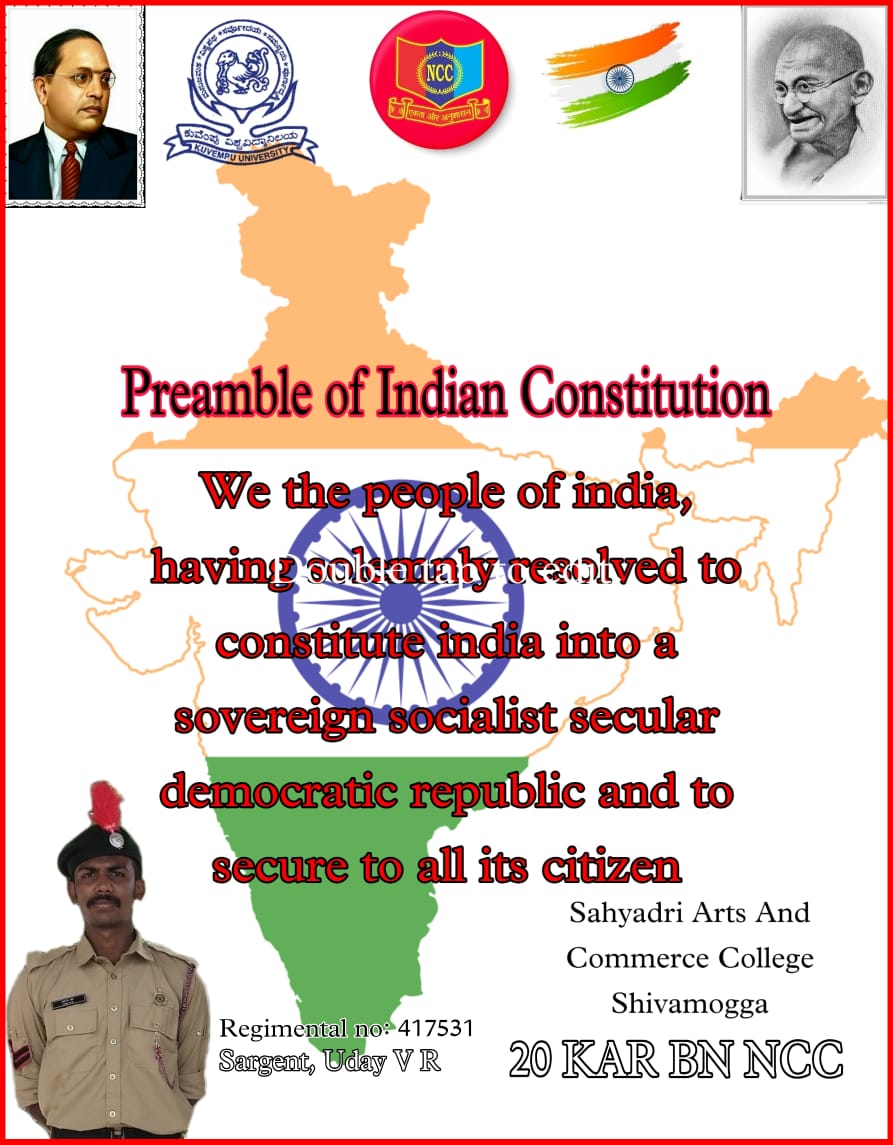 shashiraj_u's tweet image. Digital poster on &apos;Preamble of Indian Costitution&apos; as a part of 75th Independence Day Celebration