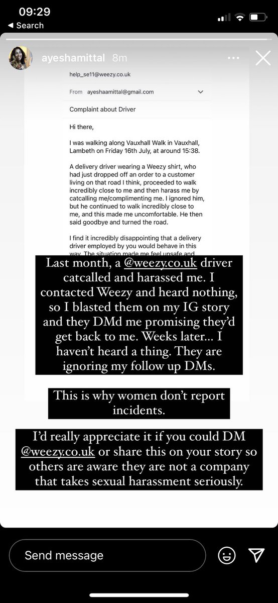 VinayJobanputra's tweet photo. It seems like @weezycouk do not take reports of harassment seriously. A friend of mine has reported harassment from one of your drivers and is still awaiting a response. Please do better. https://t.co/VxZXnKtPmP