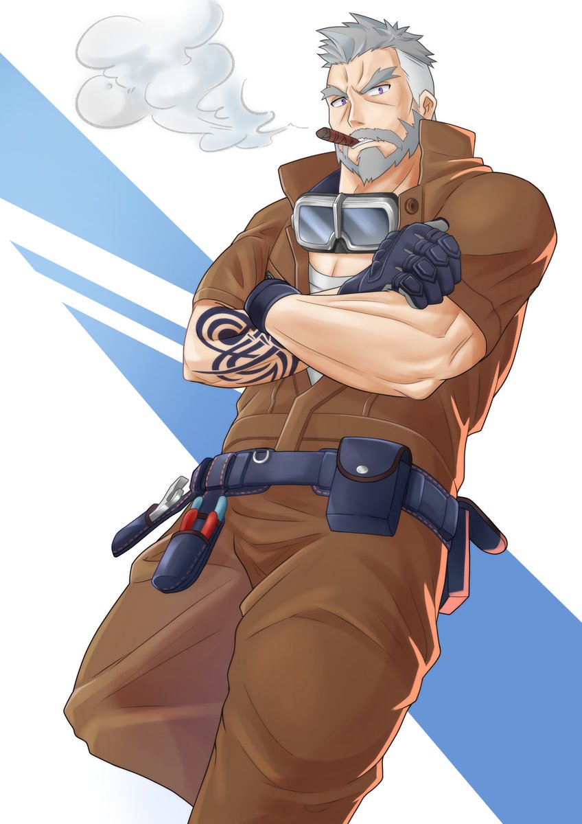 コウ V Twitter オリジナル 名前 イアン 40代 特徴 メカニック 筋肉質 笑いが豪快 オリジナルイラスト オリジナル キャラクター おじさん好き 男 筋肉