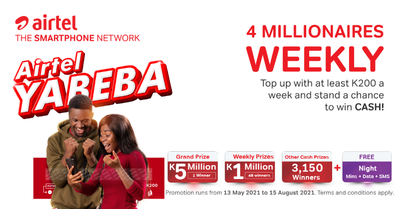 AirtelMalawiPlc's tweet photo. Don’t miss your chance to become a millionaire! It’s so easy!
#AirtelYabeba https://t.co/q9deAsELXG