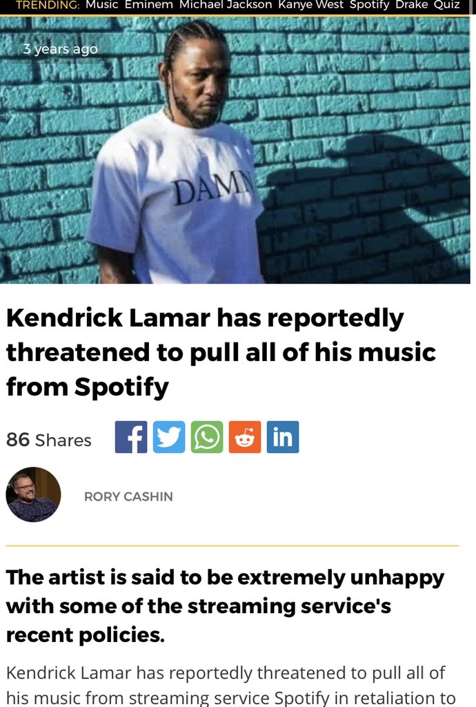elmusicfeelings's tweet photo. Kendrick Lamar a compris mon propos. Et menacé de Spotify de retirer sa musique si on continuait ce move avec r.Kelly, Xxxtemtacion qui s’apparentait à du révisionnisme musicale sur la musique noire. Je le pensais en 2018 et je le penserai en 2068.
Ain’t backing Down shit ! https://t.co/aNeSHZgjaU