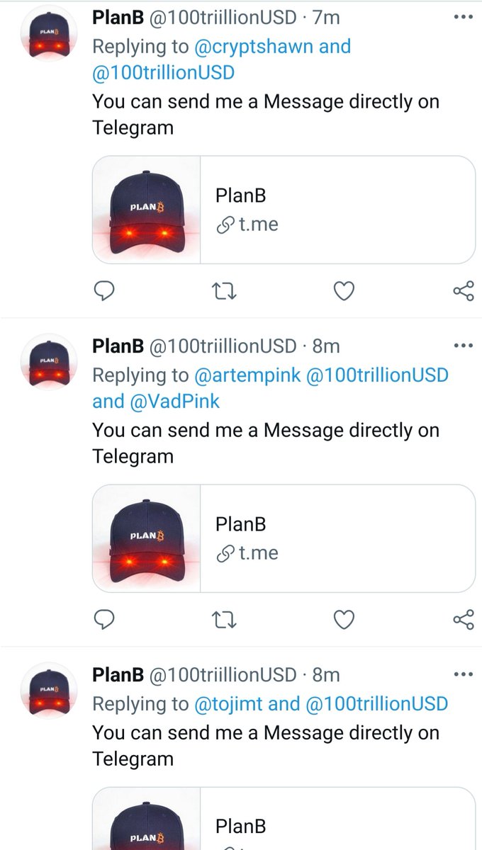 ⚠️Warning: scammers / planb impersonators active on twitter and telegram. Note the double ii in his twitter name. An please know I am NOT on Telegram!